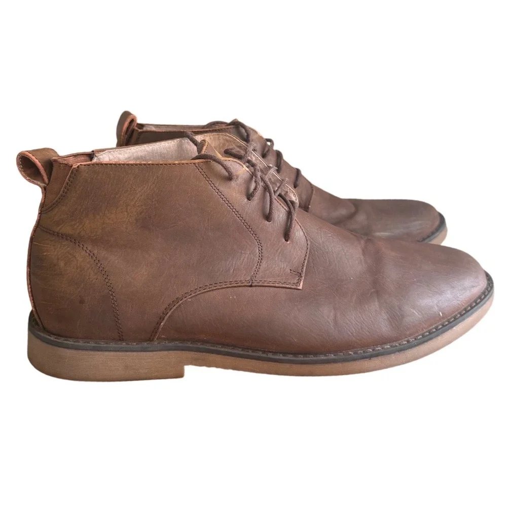 Bruno Marc Chukka Boot Mens 13 Brown CHUKKA-1 Synthetic Leather Lace Up Ankle